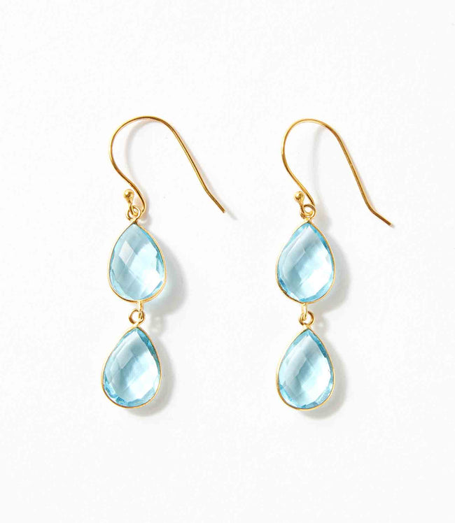 Karen Kane Blue Double Teardrop Gemstone Earrings Karen Kane