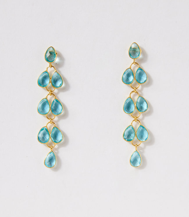 Karen Kane Blue Feather Drop Gemstone Earrings Karen Kane