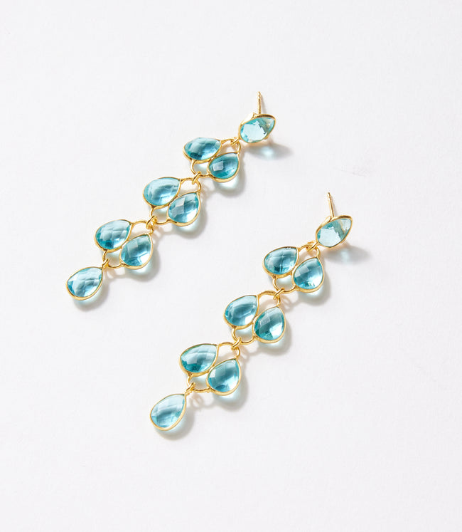 Karen Kane Blue Feather Drop Gemstone Earrings Karen Kane