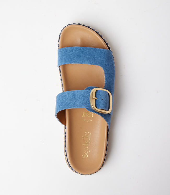 Karen Kane Blue Getaway Buckle Slip On Sandals Karen Kane
