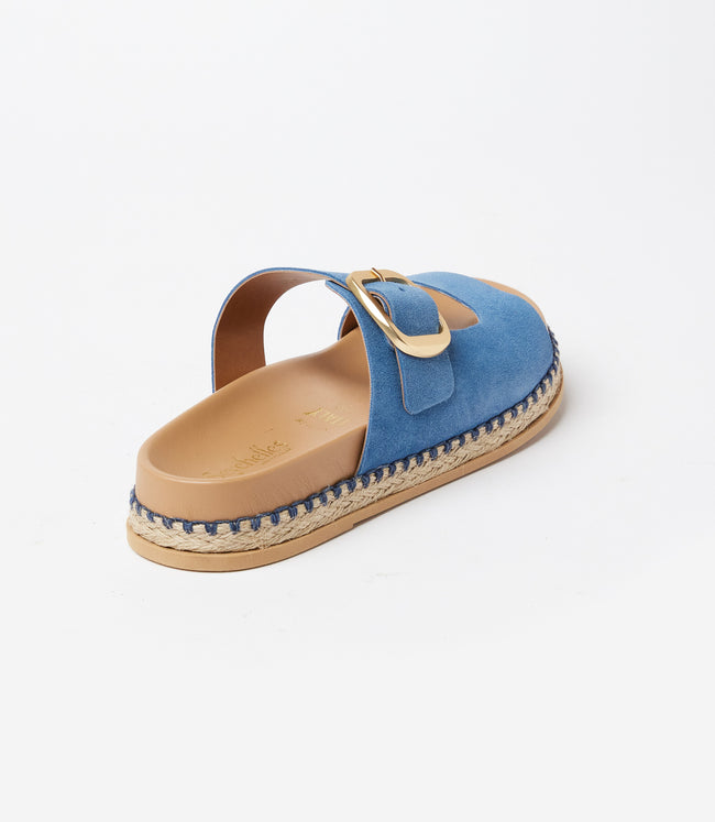 Karen Kane Blue Getaway Buckle Slip On Sandals Karen Kane
