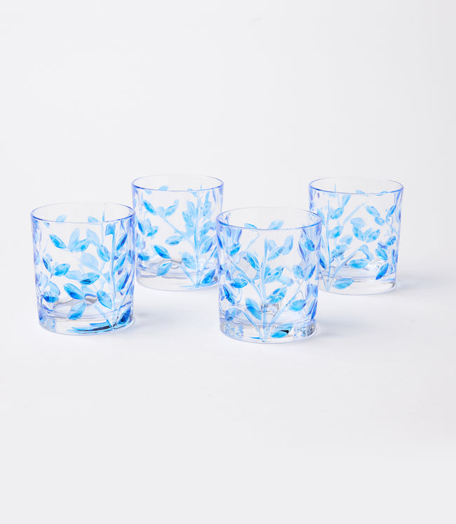 Karen Kane Blue Hand-Painted Short Drinking Glass Karen Kane