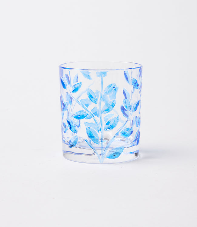 karen kane Blue Hand-Painted Short Drinking Glass Karen Kane