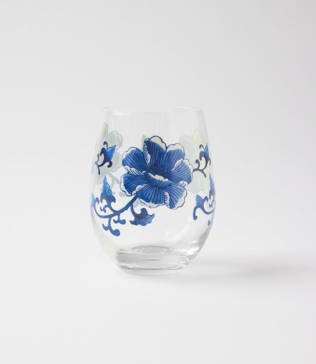 Karen Kane Blue Hand-Painted Wine Glasses Set Of 4 Karen Kane