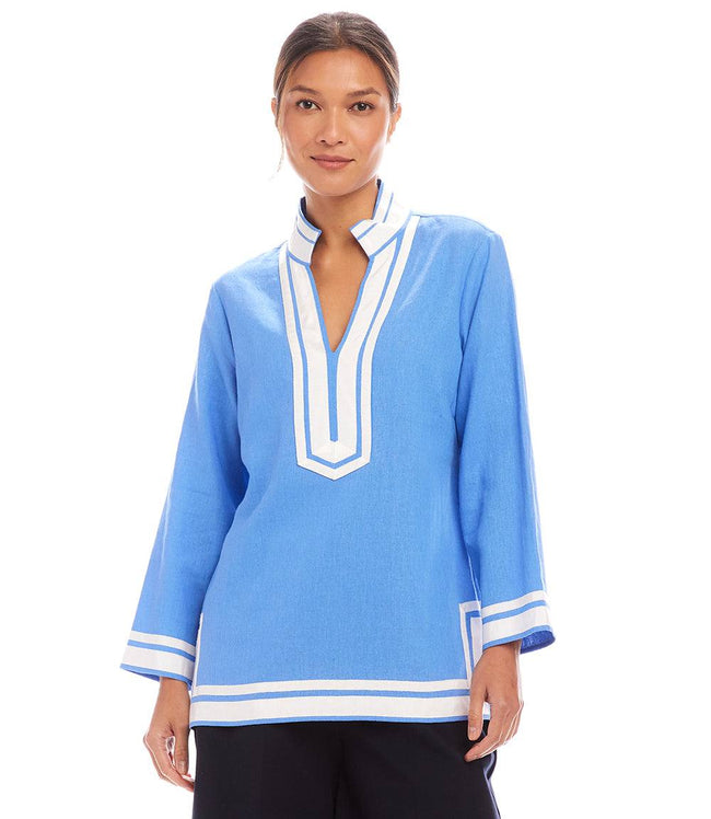 Karen Kane Blue With White The St. Tropez Tunic Karen Kane