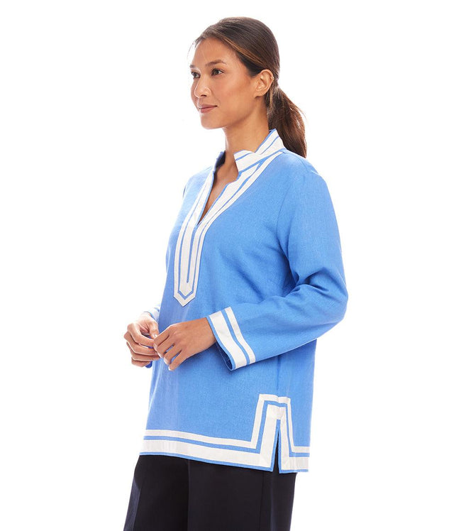 Karen Kane Blue With White The St. Tropez Tunic Karen Kane