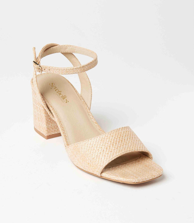 Karen Kane Blush Simple Pleasures Raffia Heel Sandals Karen Kane