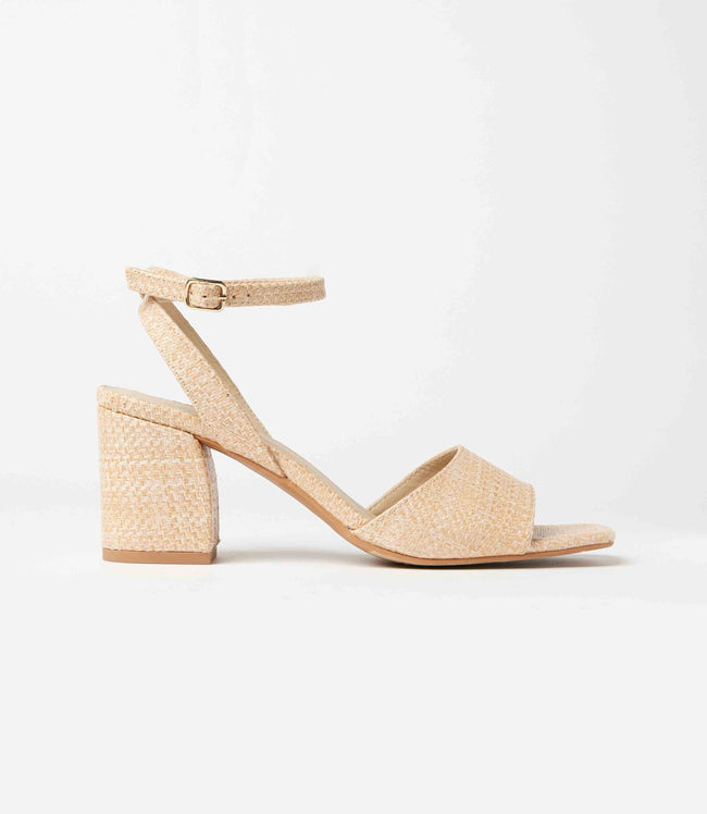 Karen Kane Blush Simple Pleasures Raffia Heel Sandals Karen Kane