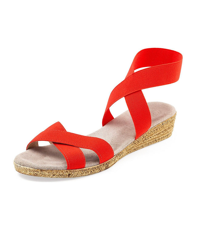 Karen Kane Bright Orange Amelia Espadrille Wedge Sandals Karen Kane