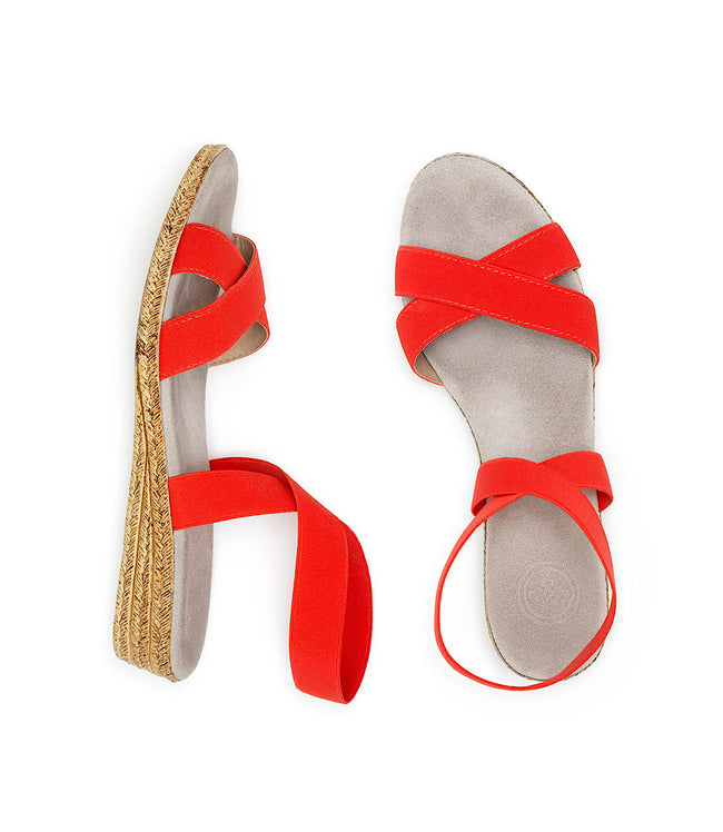 Karen Kane Bright Orange Amelia Espadrille Wedge Sandals Karen Kane