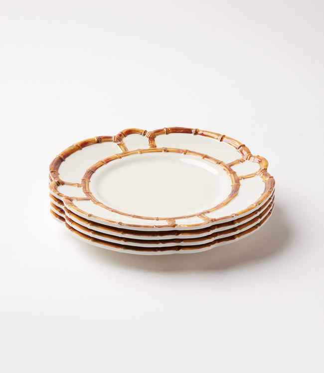 Karen Kane Brown Bamboo Accent Dinner Plates Set Of 4 Karen Kane