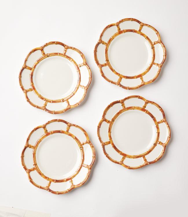 Karen Kane Brown Bamboo Accent Salad Plates Set Of 4 Karen Kane