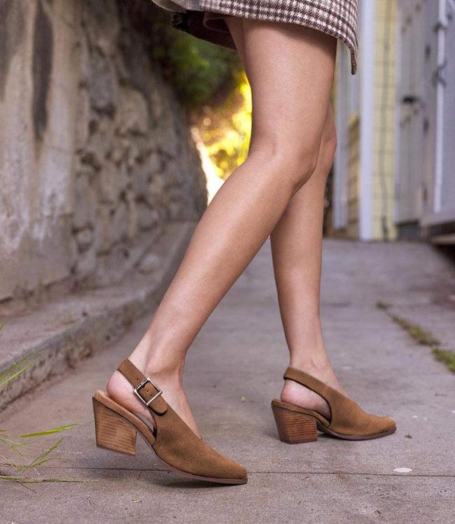 Karen Kane Brown Seychelles Baby Faced Sling Back Heels Karen Kane