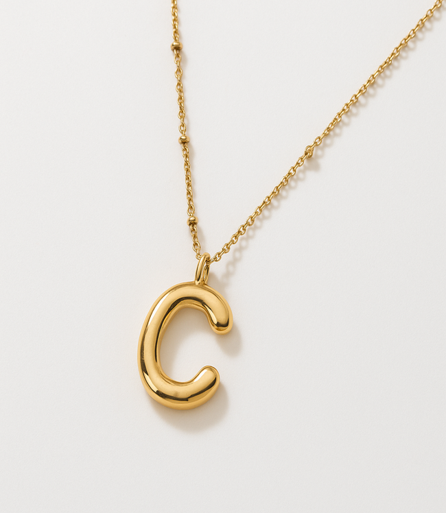 karen kane C Gold Bubble Letter Charm Necklace Karen Kane