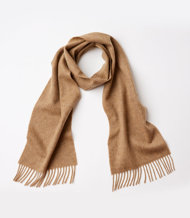 Karen Kane Camel Merino Wool Fringed Scarf Karen Kane