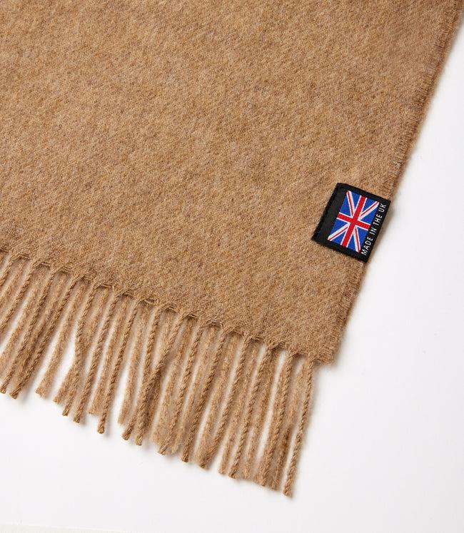 Karen Kane Camel Merino Wool Fringed Scarf Karen Kane