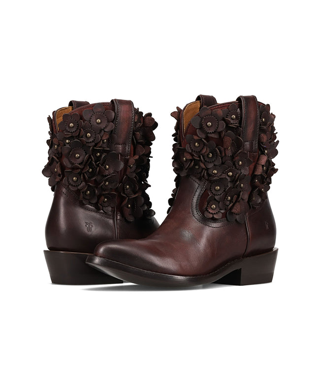 Karen Kane Cherry Lacquer Frye Billy Flower Boots Karen Kane