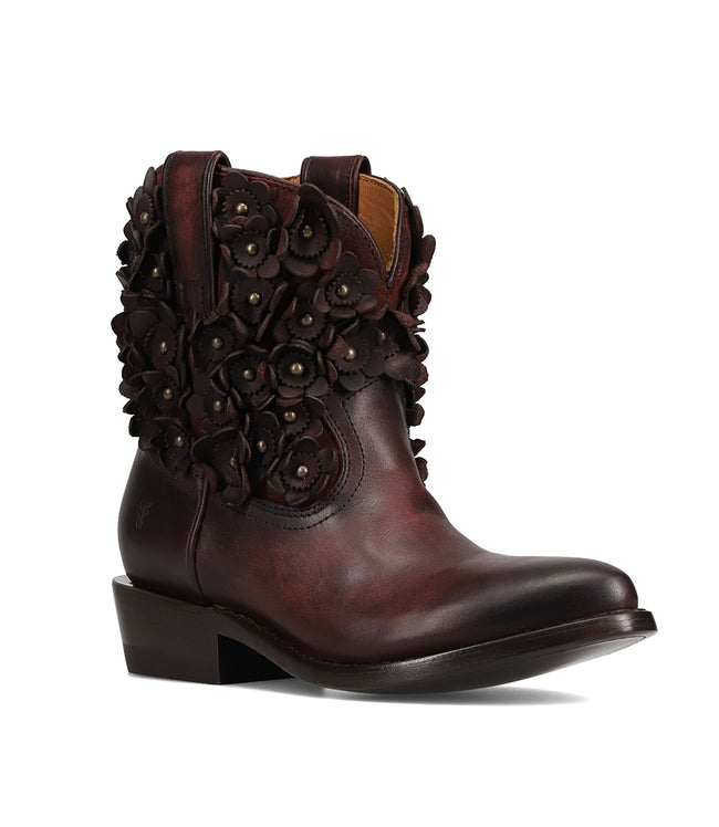 karen kane Cherry Lacquer Frye Billy Flower Boots Karen Kane