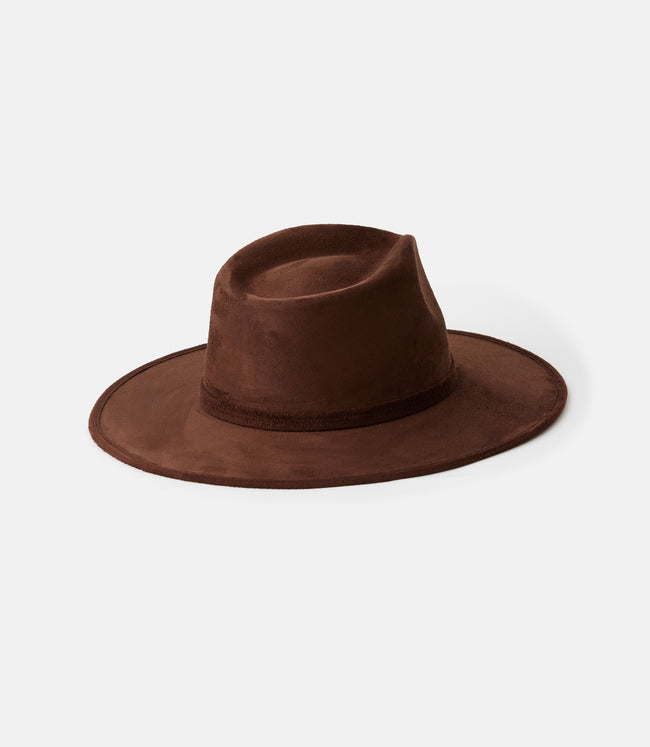 Karen Kane Chocolate Vegan Suede Rancher Hat Karen Kane