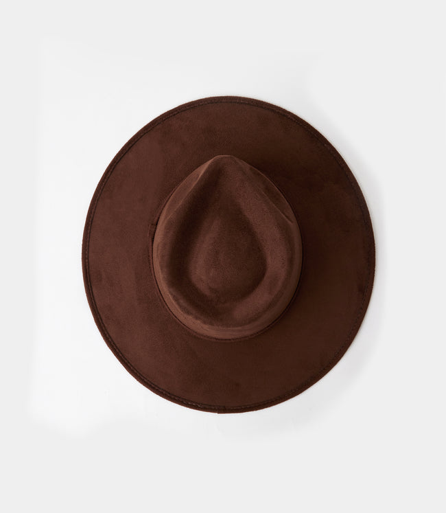 Karen Kane Chocolate Vegan Suede Rancher Hat Karen Kane