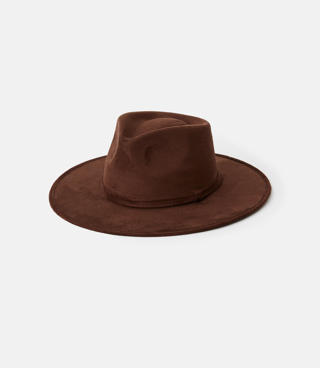 karen kane Chocolate Vegan Suede Rancher Hat Karen Kane