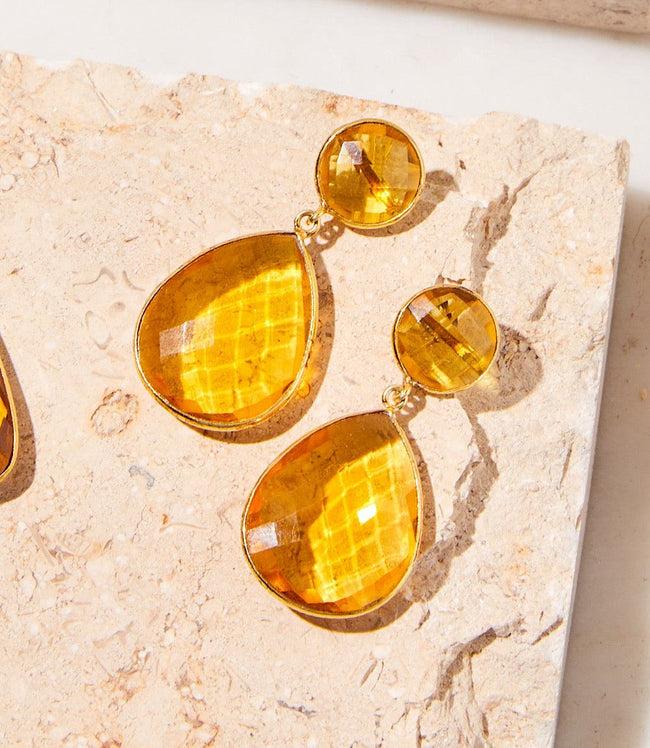 karen kane Citrine Teardrop Gemstone Drop Earrings Karen Kane