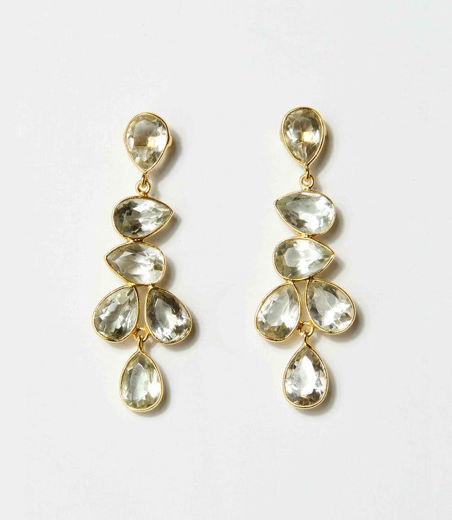 Karen Kane Clear Multi Drop Gemstone Earrings Karen Kane