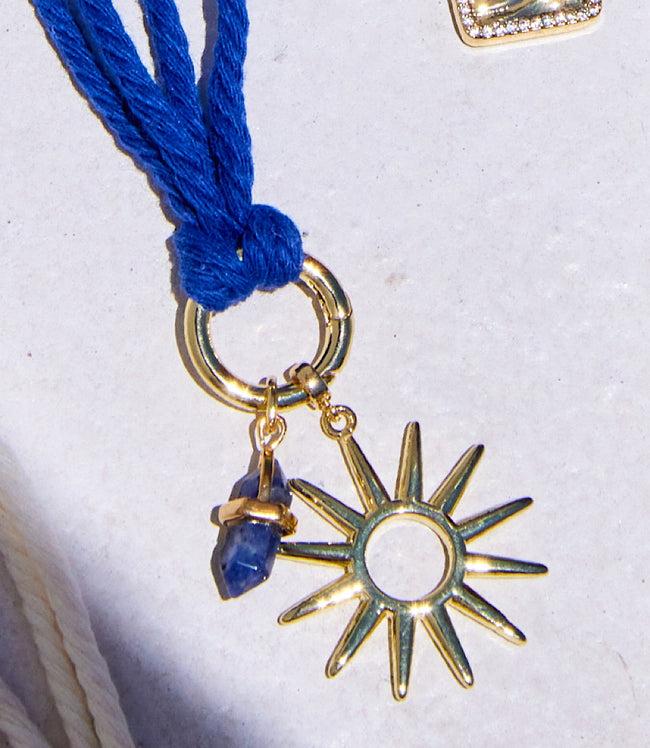 Karen Kane Cobalt Sun And Sodalite Point Cord Necklace Karen Kane