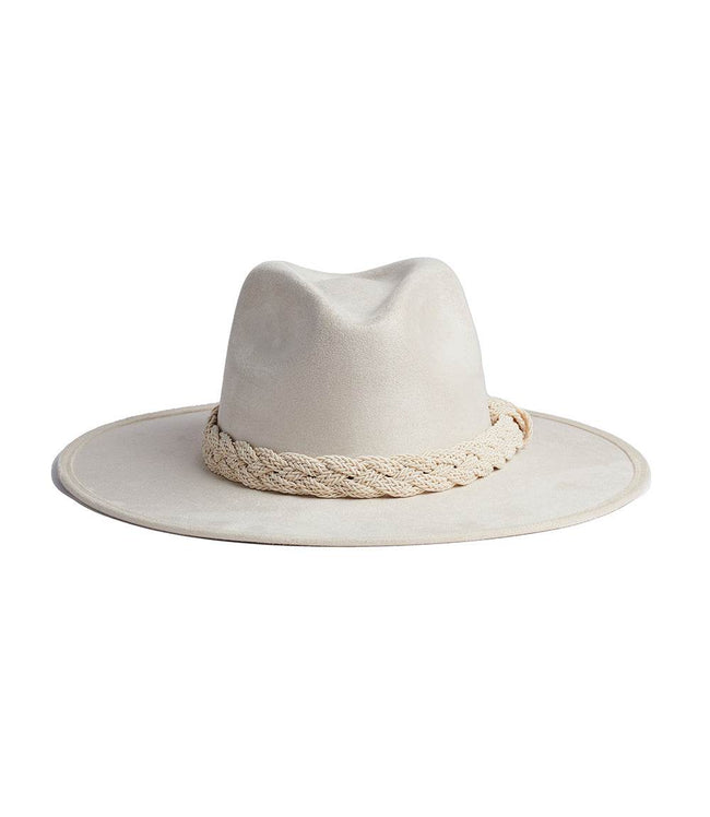 Karen Kane Cream Braided Trim Fedora Hat Karen Kane