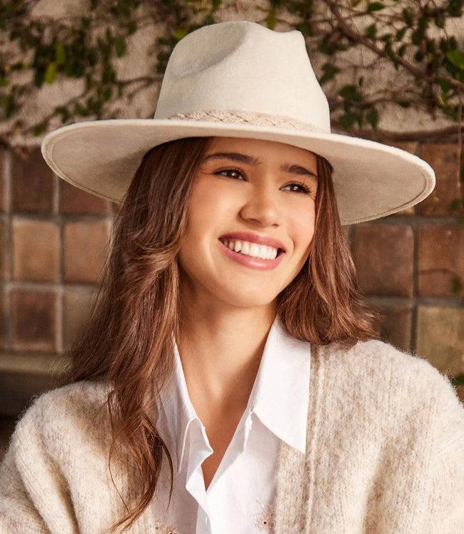 karen kane Cream Braided Trim Fedora Hat Karen Kane