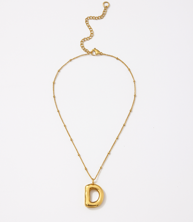 Karen Kane D Gold Bubble Letter Charm Necklace Karen Kane
