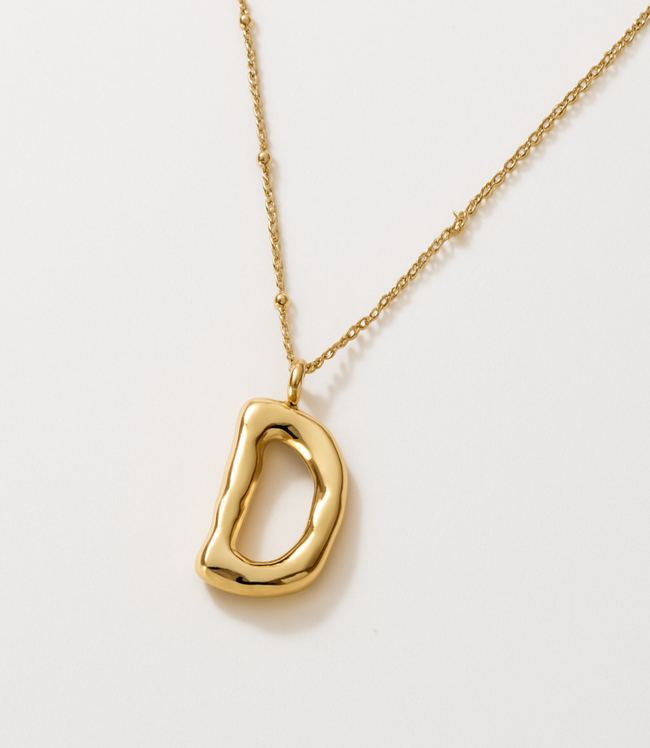 karen kane D Gold Bubble Letter Charm Necklace Karen Kane