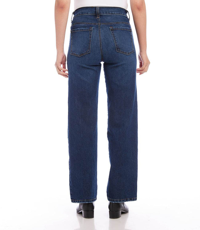 Karen Kane Denim Full Length Wide Leg Jeans Karen Kane