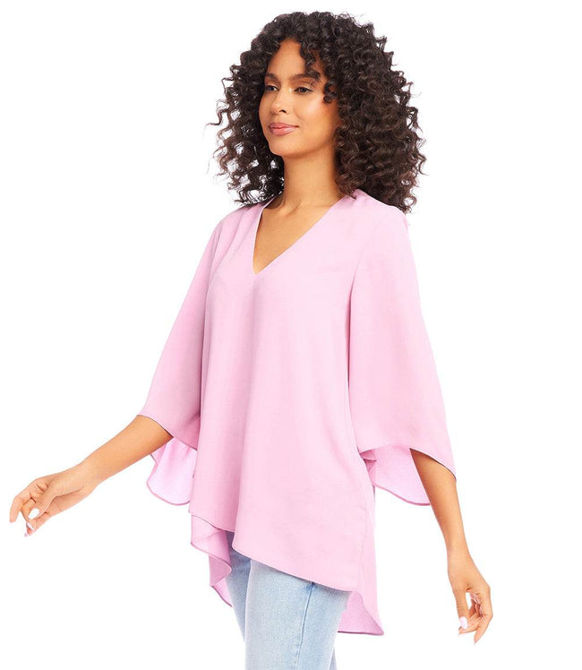 Karen Kane Dusty Pink Bracelet Sleeve Asymmetric Top Karen Kane