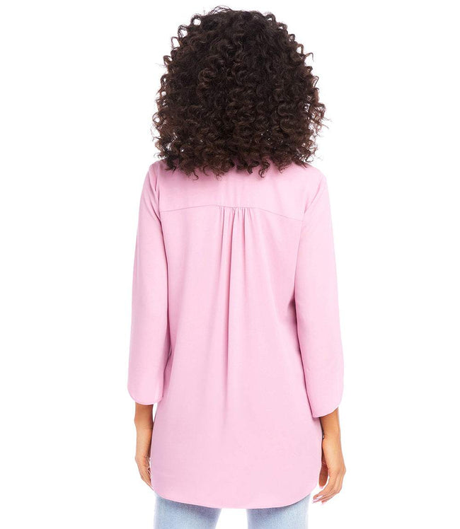 Karen Kane Dusty Pink Bracelet Sleeve Asymmetric Top Karen Kane
