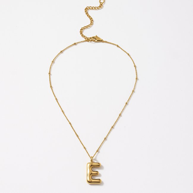 Karen Kane E Gold Bubble Letter Charm Necklace Karen Kane