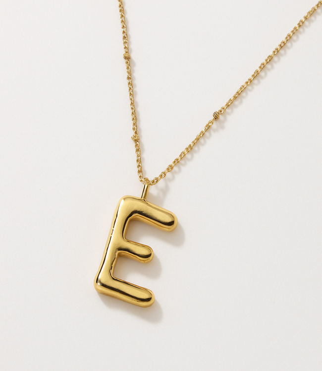 karen kane E Gold Bubble Letter Charm Necklace Karen Kane