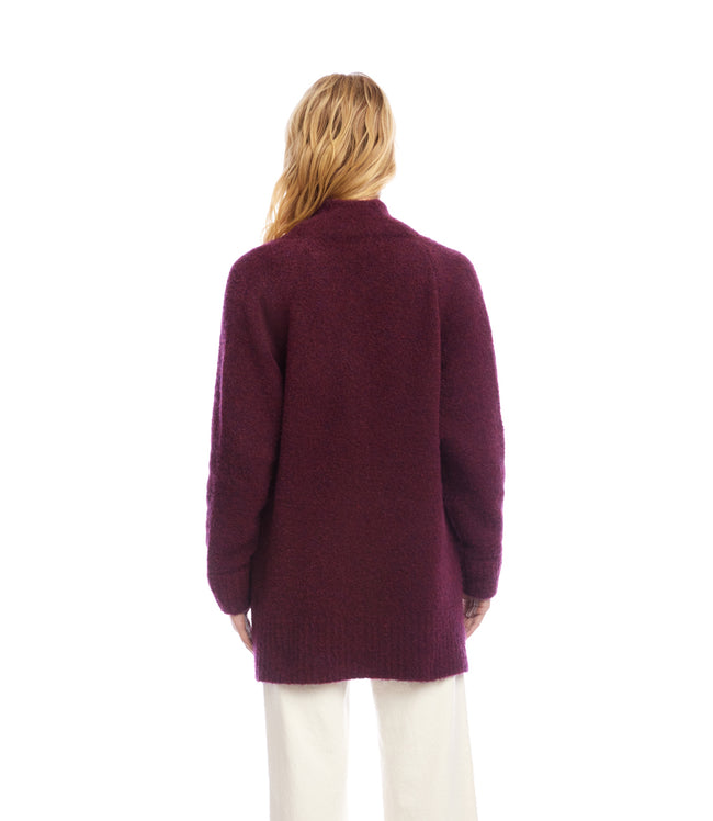 Karen Kane Eggplant Boucle Cardigan Sweater Karen Kane