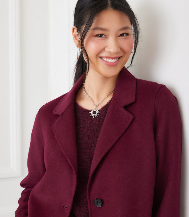 Karen Kane Eggplant Oversized Brushed Blazer Karen Kane