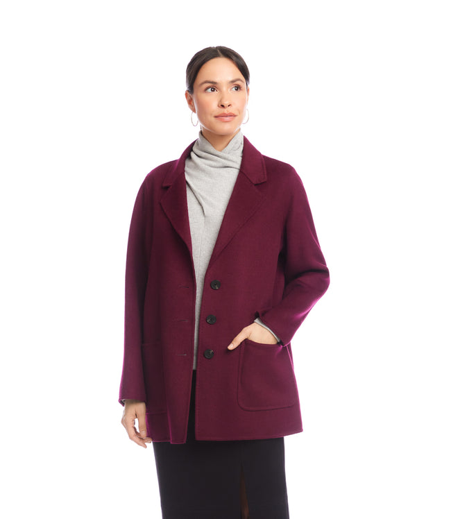 Karen Kane Eggplant Oversized Brushed Blazer Karen Kane