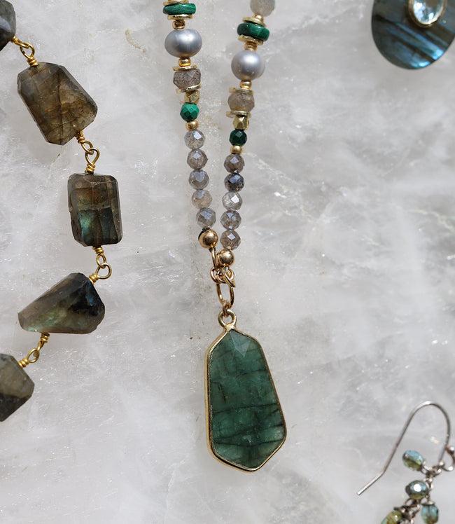 Karen Kane Emerald Emerald Pendant Necklace Karen Kane