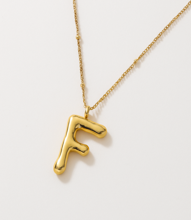 karen kane F Gold Bubble Letter Charm Necklace Karen Kane