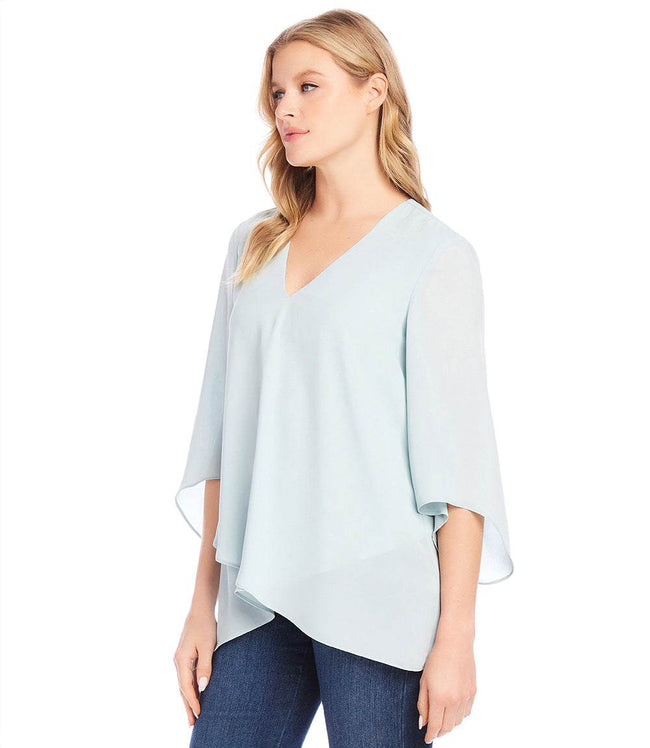 Karen Kane Fiji Bracelet Sleeve Asymmetric Top Karen Kane