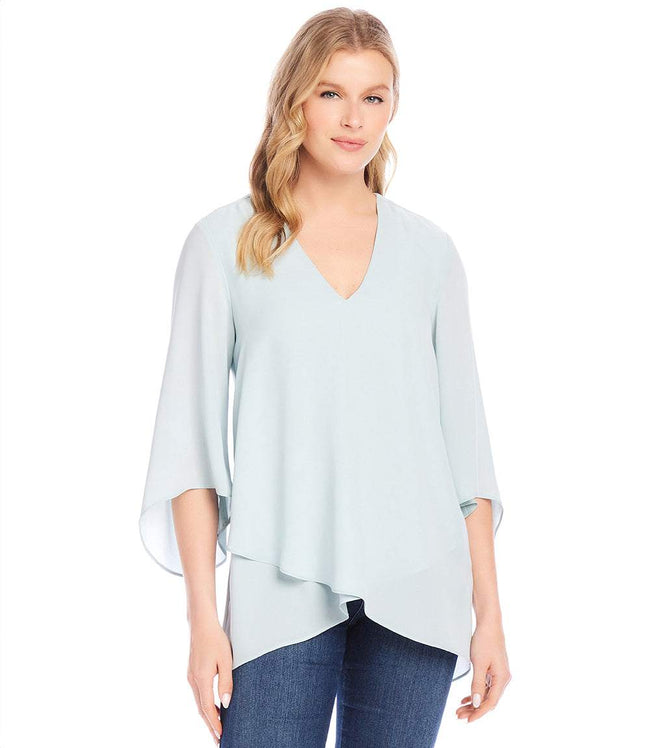 Karen Kane Fiji Bracelet Sleeve Asymmetric Top Karen Kane