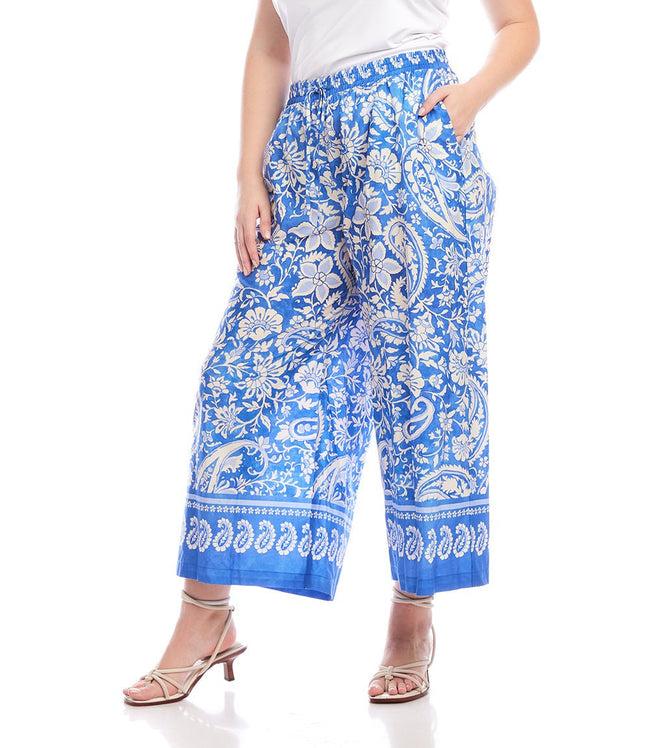 Karen Kane Floral Paisley Plus Size Drawstring Pants Karen Kane