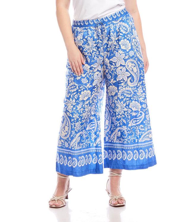karen kane Floral Paisley Plus Size Drawstring Pants Karen Kane