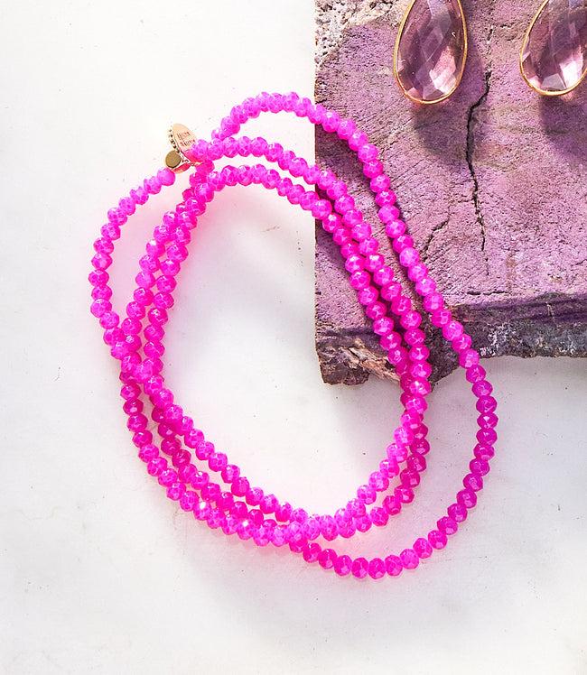 Karen Kane Fuchsia Crystal Beaded Stretch Bracelet Karen Kane
