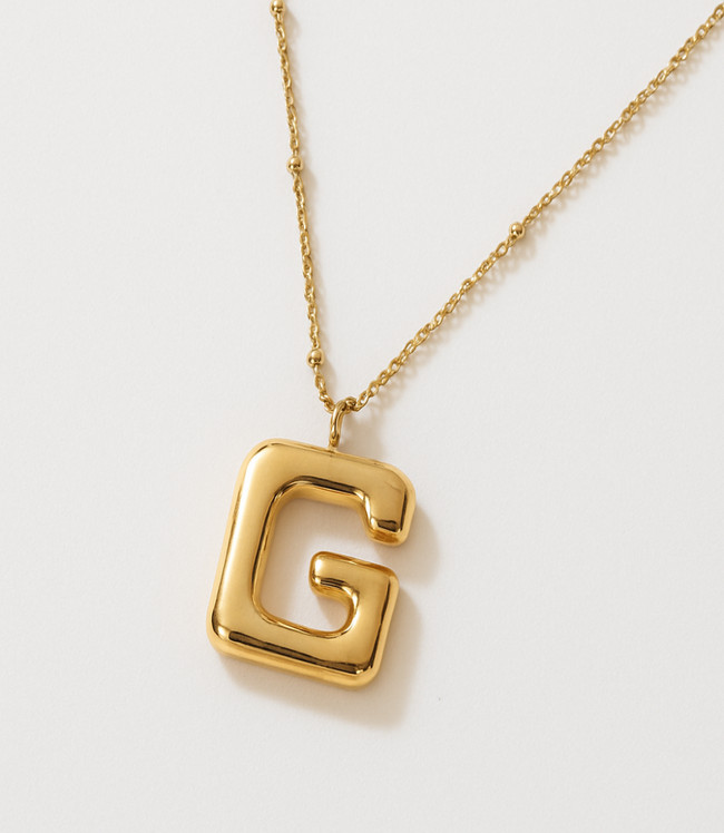 karen kane G Gold Bubble Letter Charm Necklace Karen Kane