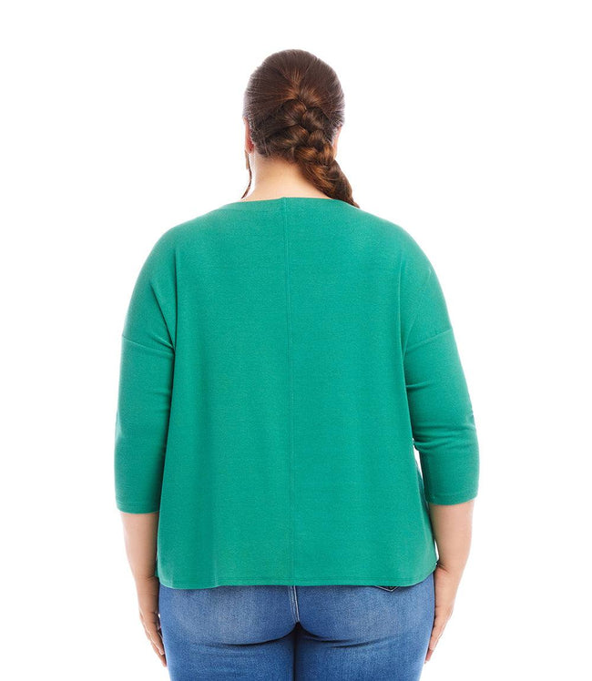 Karen Kane Glass Plus Size 3/4 Sleeve Boatneck Top Karen Kane