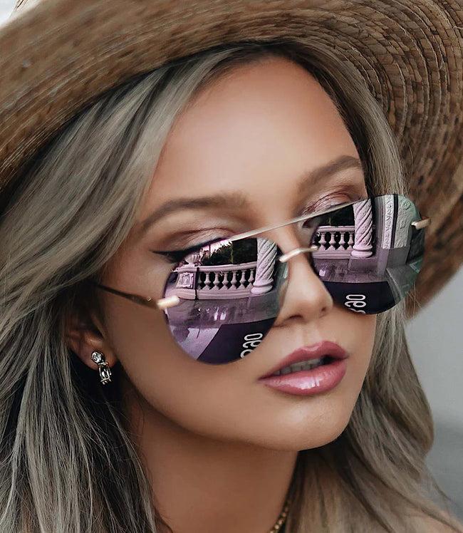 Karen Kane Gold DIFF Lenox Mirror Polarized Aviators Karen Kane